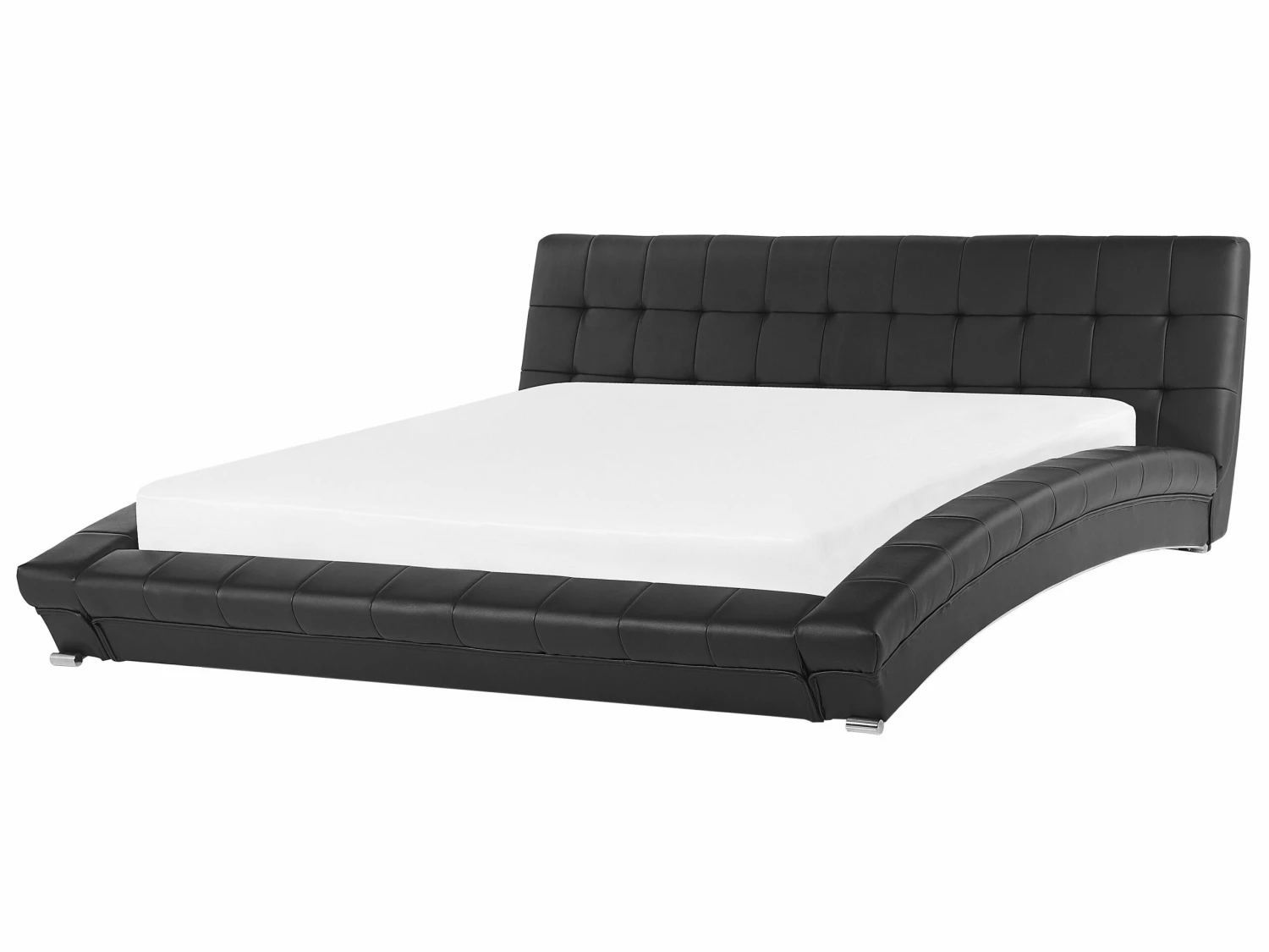 Leather EU Super King Size Waterbed Black LILLE 1 Leather EU Super King Size Waterbed Black LILLE
