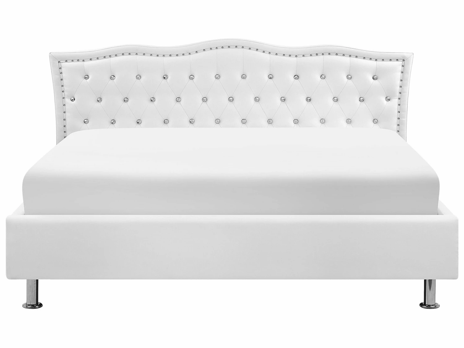 Faux Leather Ottoman Bed White METZ Various Sizes - Image 8