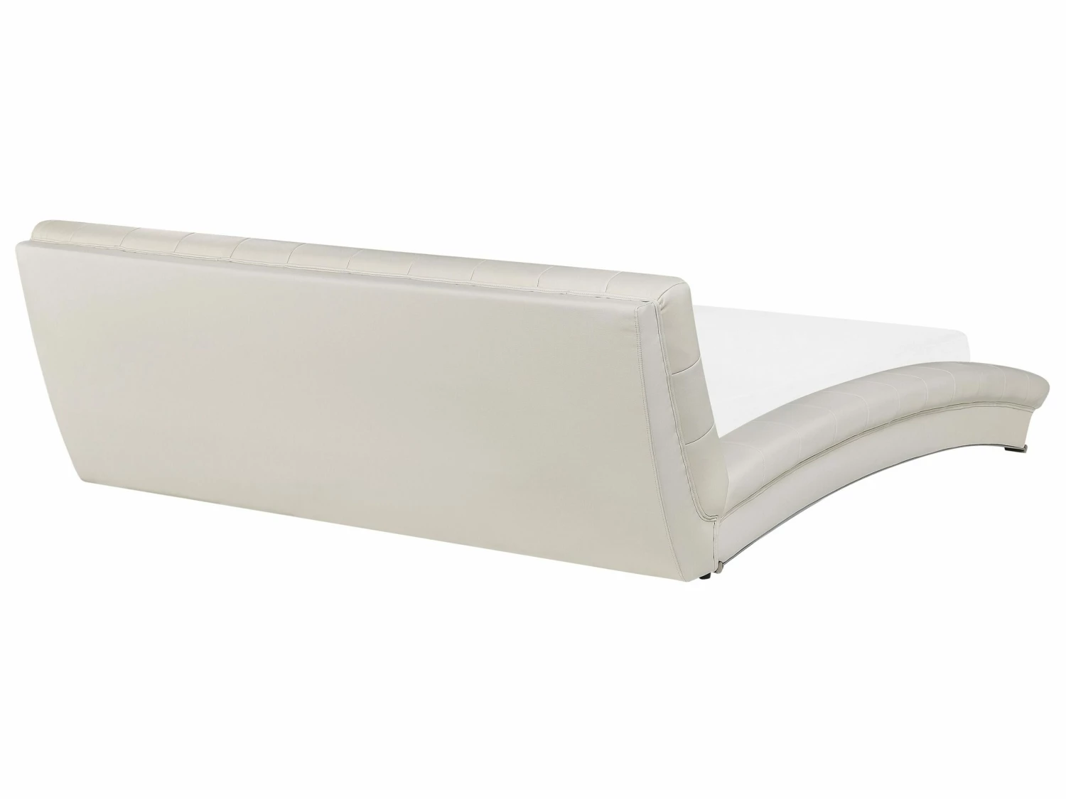 Leather EU Super King Size Bed White LILLE - Image 4