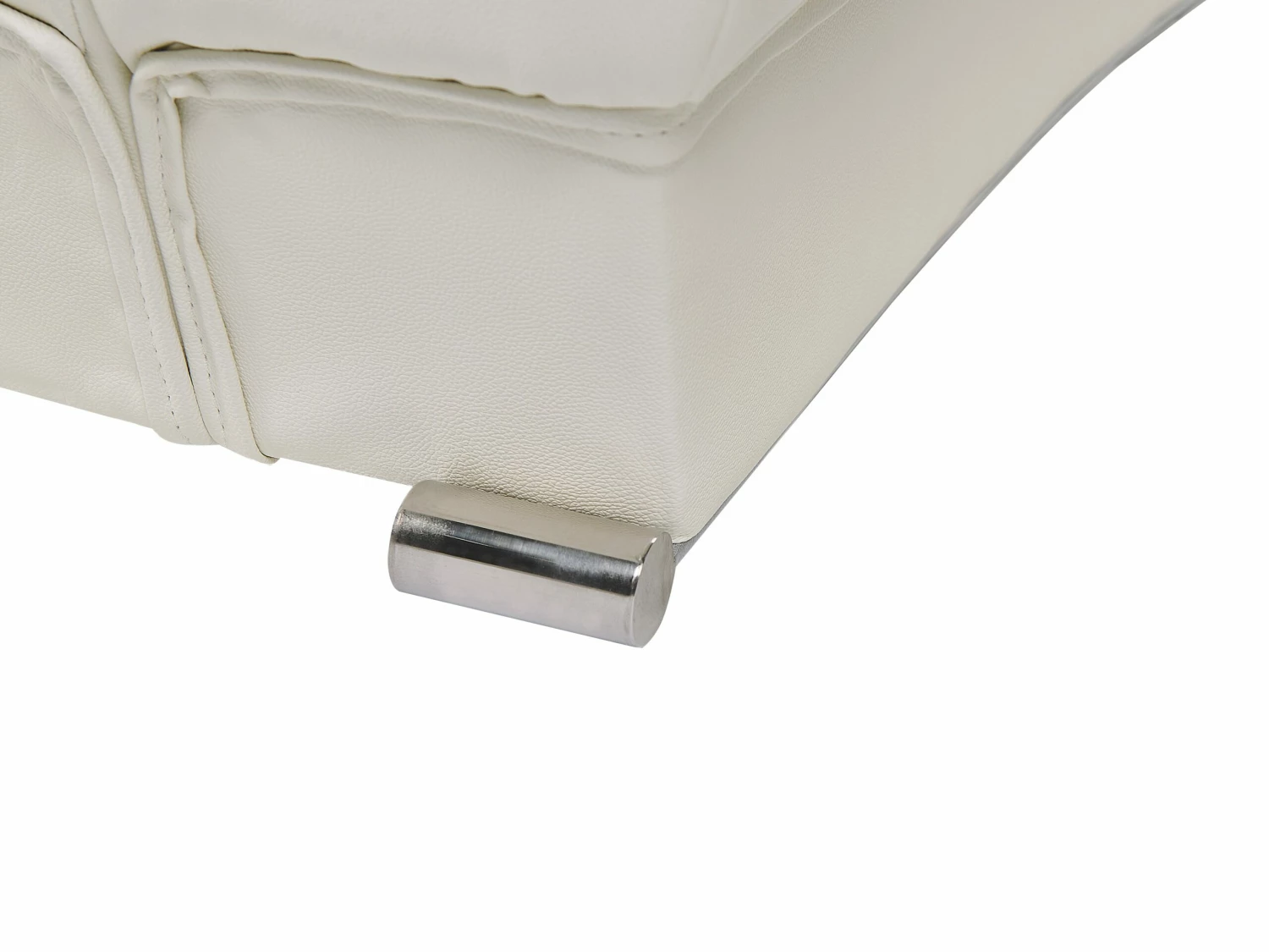 Leather EU Super King Size Bed White LILLE - Image 6