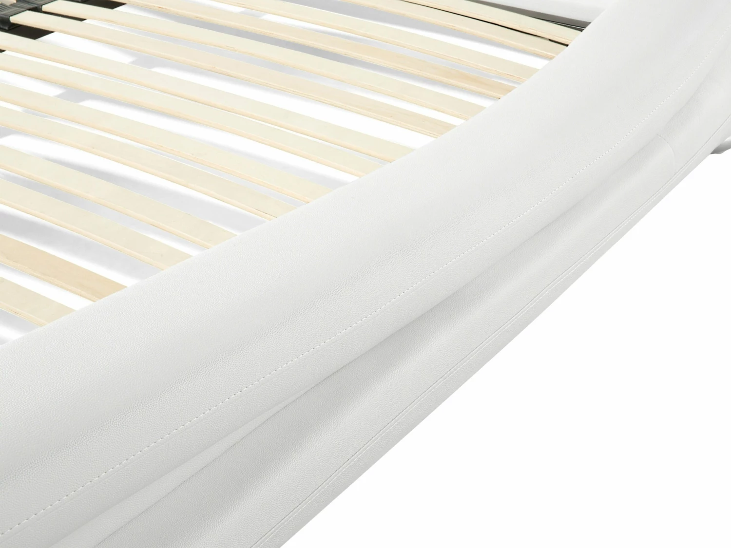 Leather EU Bed White AVIGNON Various Sizes - Image 5