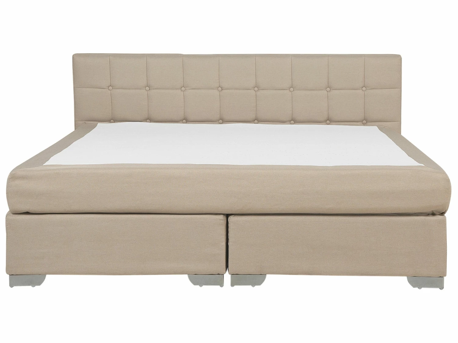Fabric EU Super King Size Divan Bed Beige ADMIRAL 5 Fabric EU Super King Size Divan Bed Beige ADMIRAL - Image 5