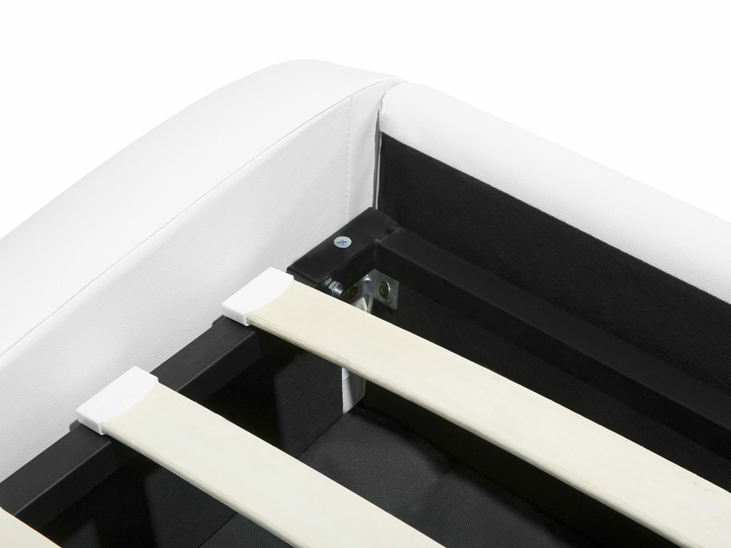 Faux Leather Ottoman Bed White AVIGNON Various Sizes 10 Faux Leather Ottoman Bed White AVIGNON Various Sizes - Image 10