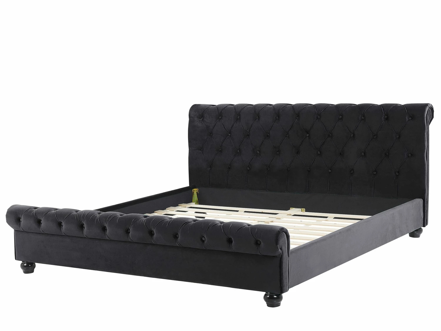 Velvet Bed Black AVALLON Various Sizes - Image 3