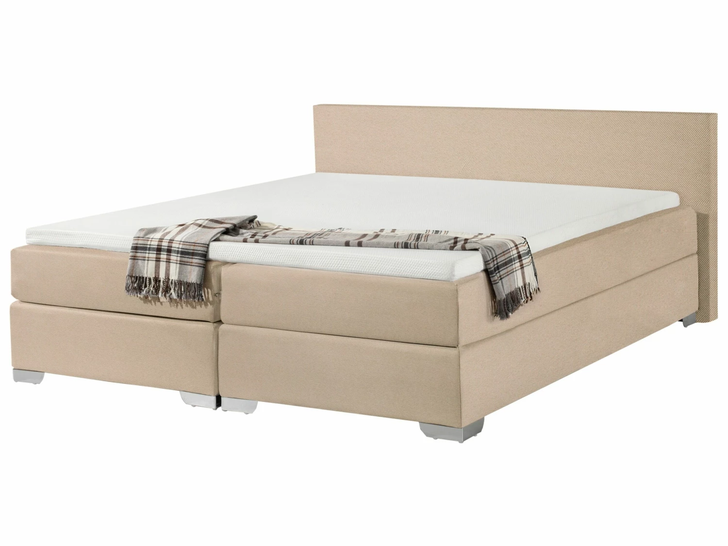 Fabric Divan Bed Beige PRESIDENT Various Sizes