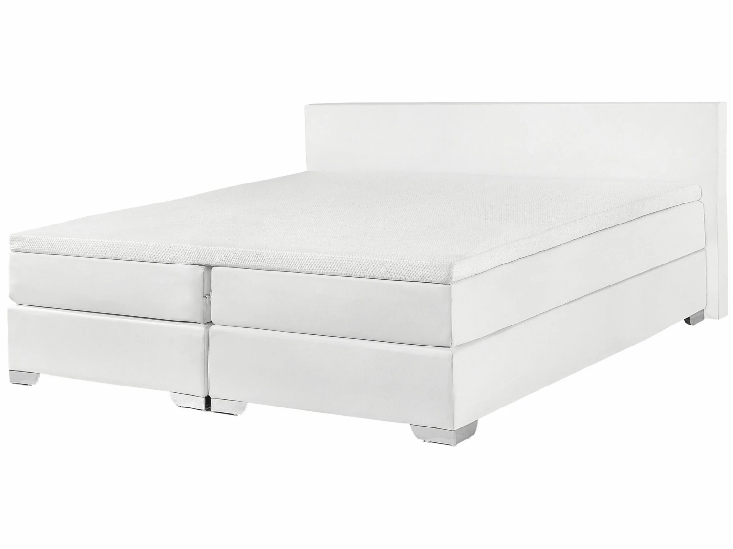 Faux Leather Divan Bed White PRESIDENT Various Sizes