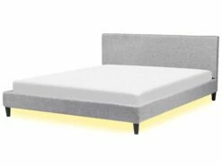 Fabric Bed White LED Light Grey FITOU Various Sizes