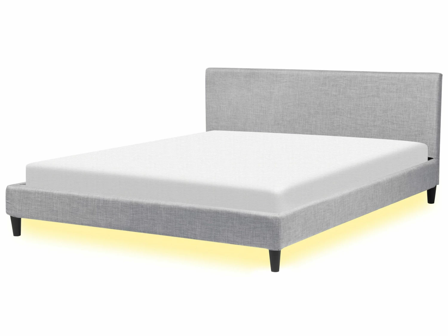 Fabric Bed White LED Light Grey FITOU Various Sizes