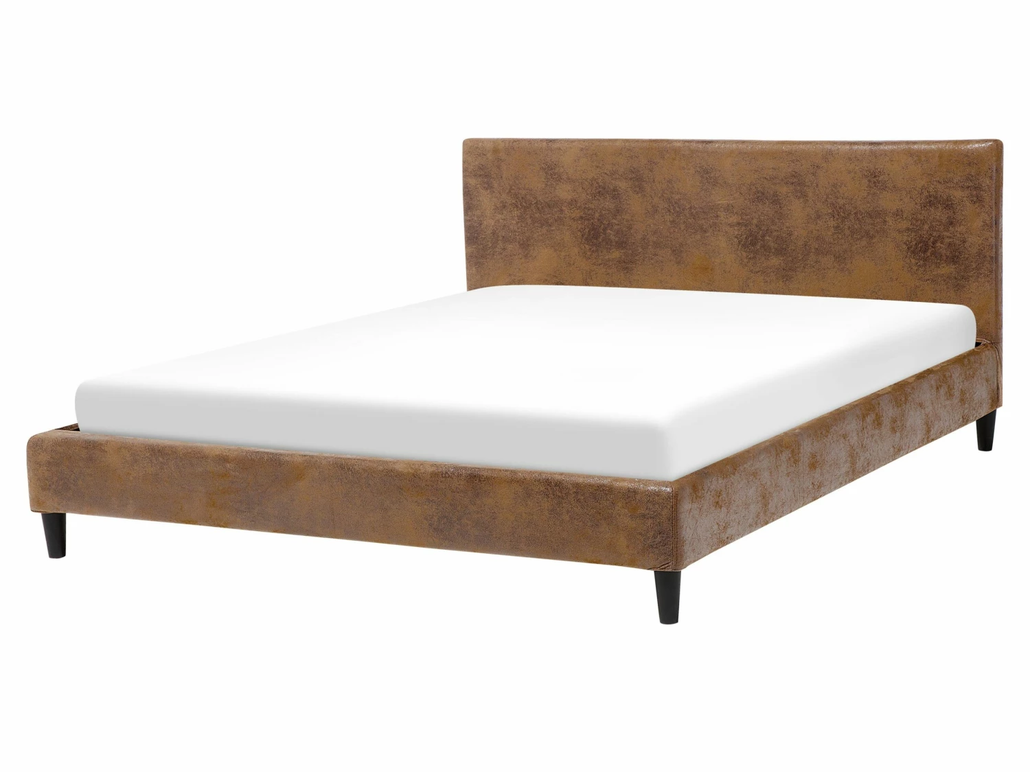 Faux Leather Bed Brown FITOU Various Sizes