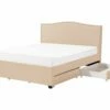 Fabric Bed With Storge Beige MONTPELLIER Various Sizes