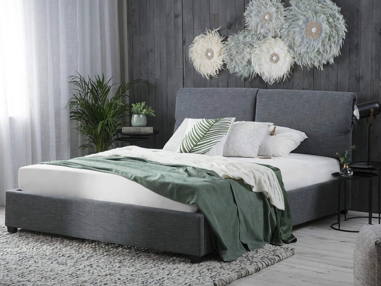 Fabric Bed Grey BELFORT Various Sizes - Image 2