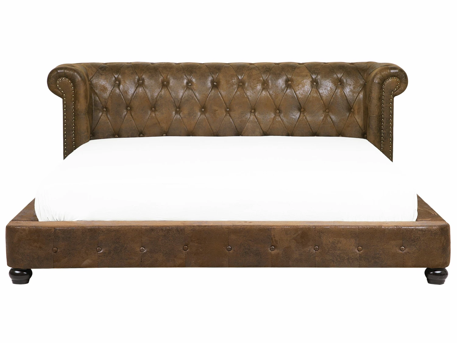 Faux Suede Bed Brown CAVAILLON Various Sizes - Image 3
