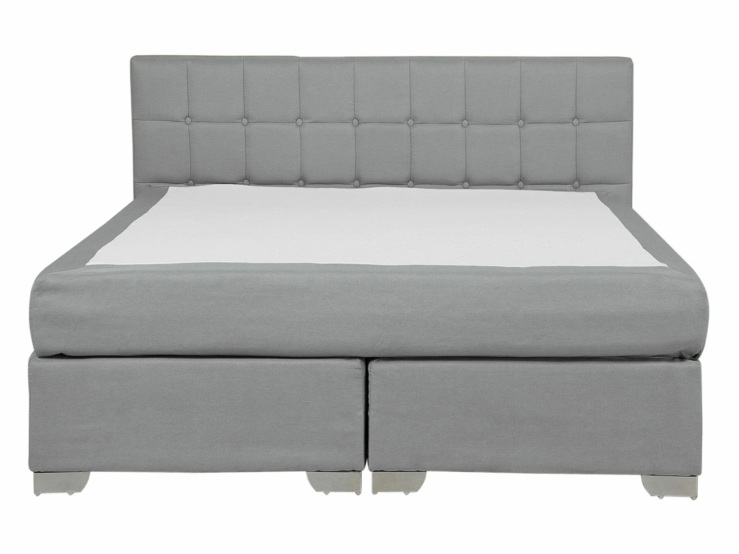 Fabric Divan Bed Light Grey ADMIRAL Various Sizes 3 Fabric Divan Bed Light Grey ADMIRAL Various Sizes - Image 3