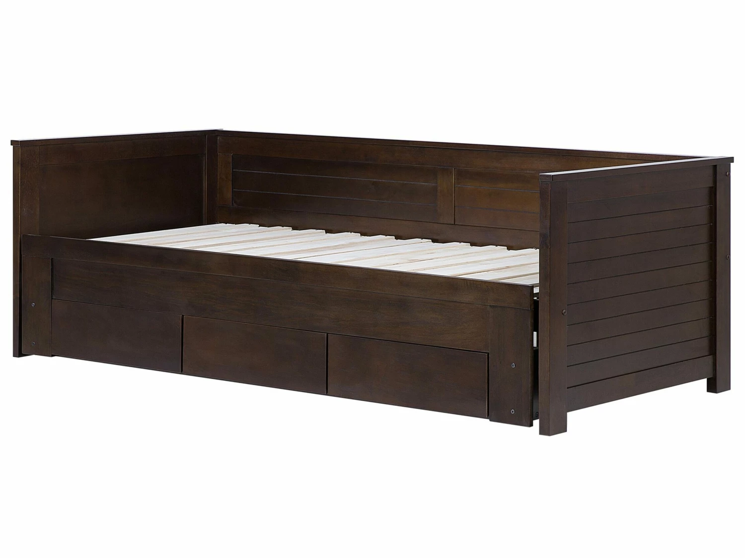 Wooden EU Single To Super King Size Daybed With Storage Brown CAHORS - Image 7