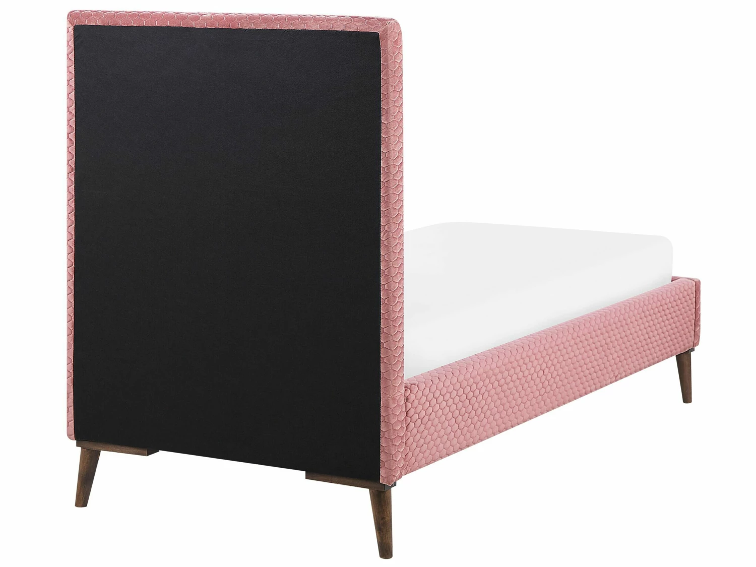 Velvet EU Single Size Bed Pink BAYONNE - Image 6