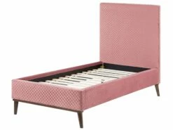 Velvet EU Single Size Bed Pink BAYONNE -Cheap Bed Linings Store undef src sa picid 729786 type whitesh image
