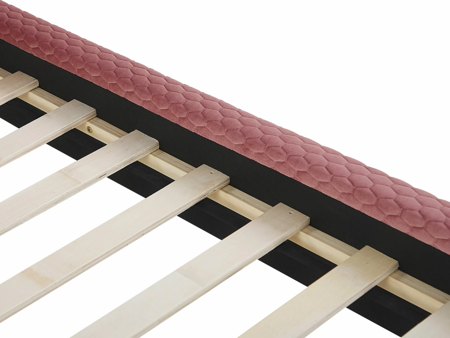 Velvet EU Single Size Bed Pink BAYONNE - Image 9