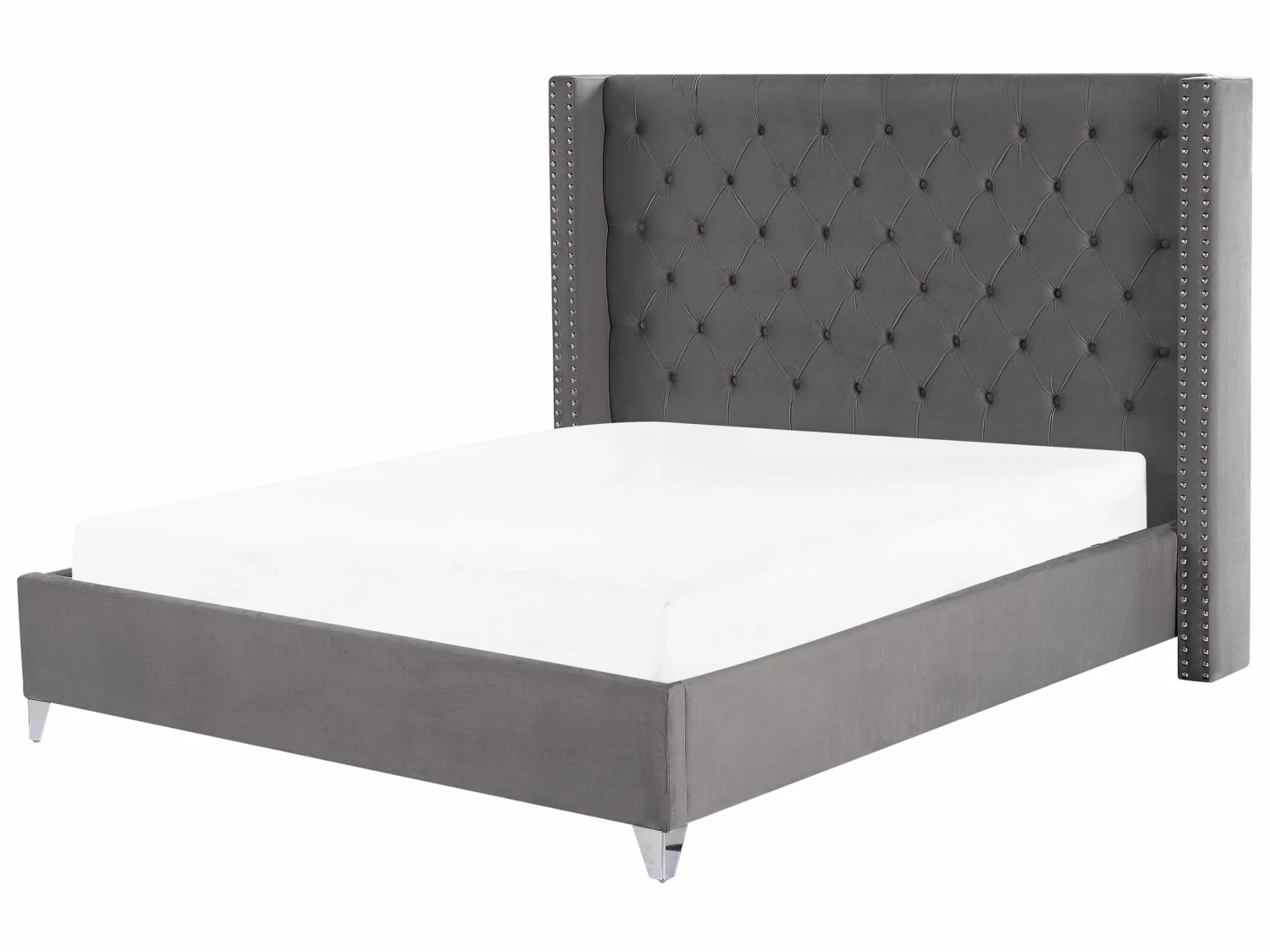 Velvet Bed Grey LUBBON Various Sizes