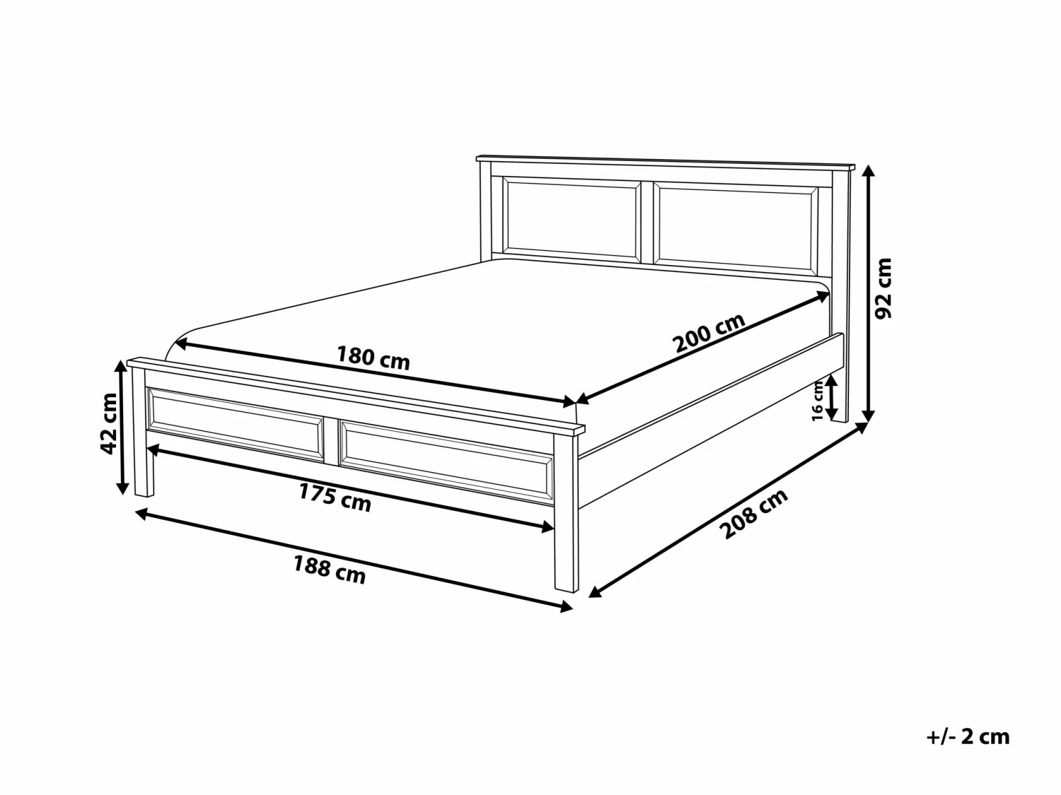 Wooden Bed Blue OLIVET Various Sizes - Image 9