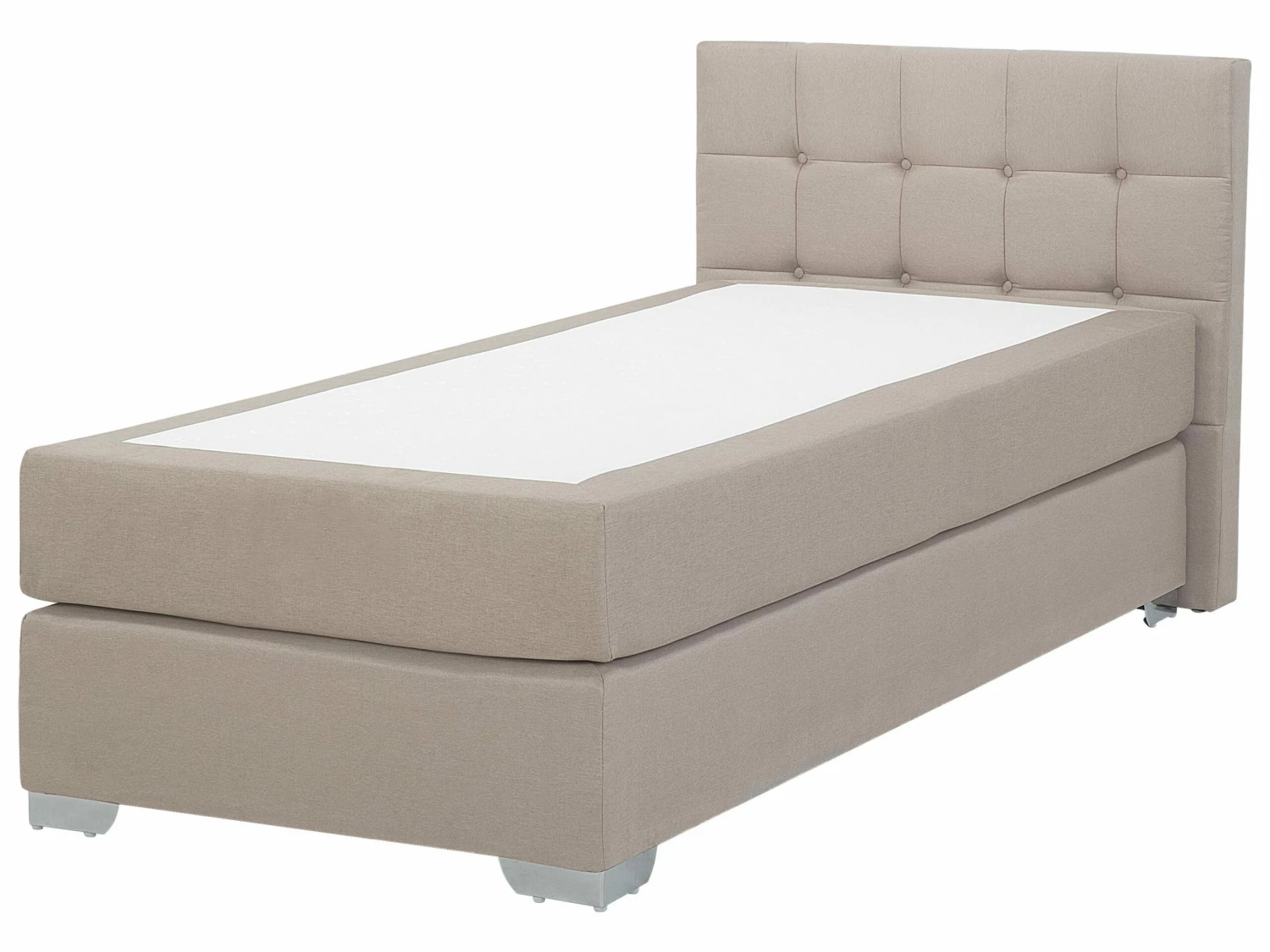 Fabric EU Single Size Divan Bed Beige ADMIRAL
