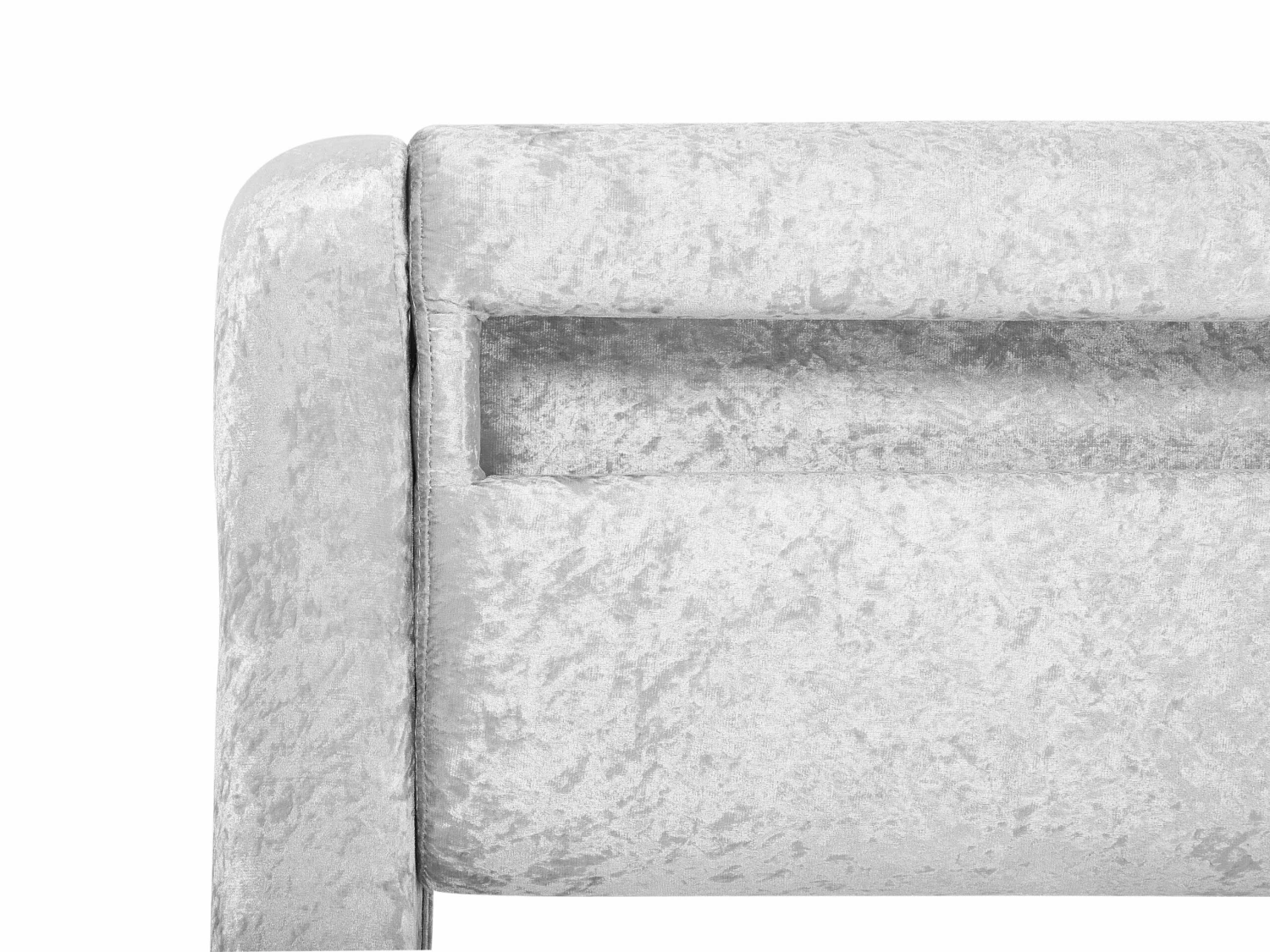 Velvet EU Bed With LED Silver AVIGNON Various Sizes - Image 9