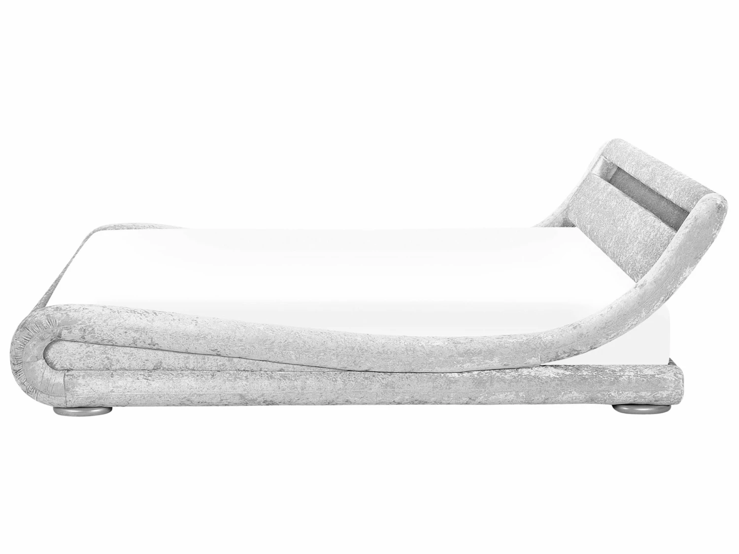 Velvet EU Bed With LED Silver AVIGNON Various Sizes - Image 5
