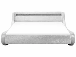 Velvet EU Bed With LED Silver AVIGNON Various Sizes -Cheap Bed Linings Store undef src sa picid 734795 type whitesh image