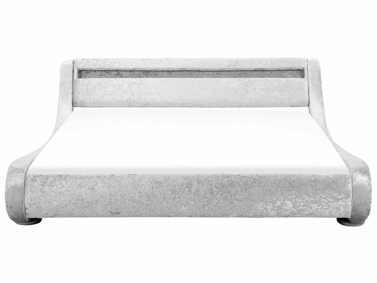Velvet EU Bed With LED Silver AVIGNON Various Sizes - Image 6