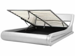 New Arrival 17 Faux Leather Ottoman Bed Silver AVIGNON Various Sizes