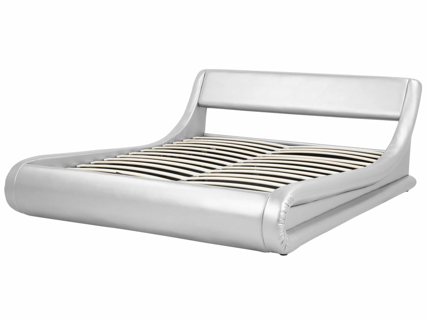 Faux Leather Ottoman Bed Silver AVIGNON Various Sizes - Image 5