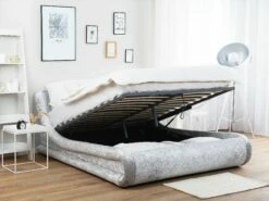 Velvet Bed With Storage Silver AVIGNON Various Sizes 11 Velvet Bed With Storage Silver AVIGNON Various Sizes -Cheap Bed Linings Store undef src sa picid 735201 type color image