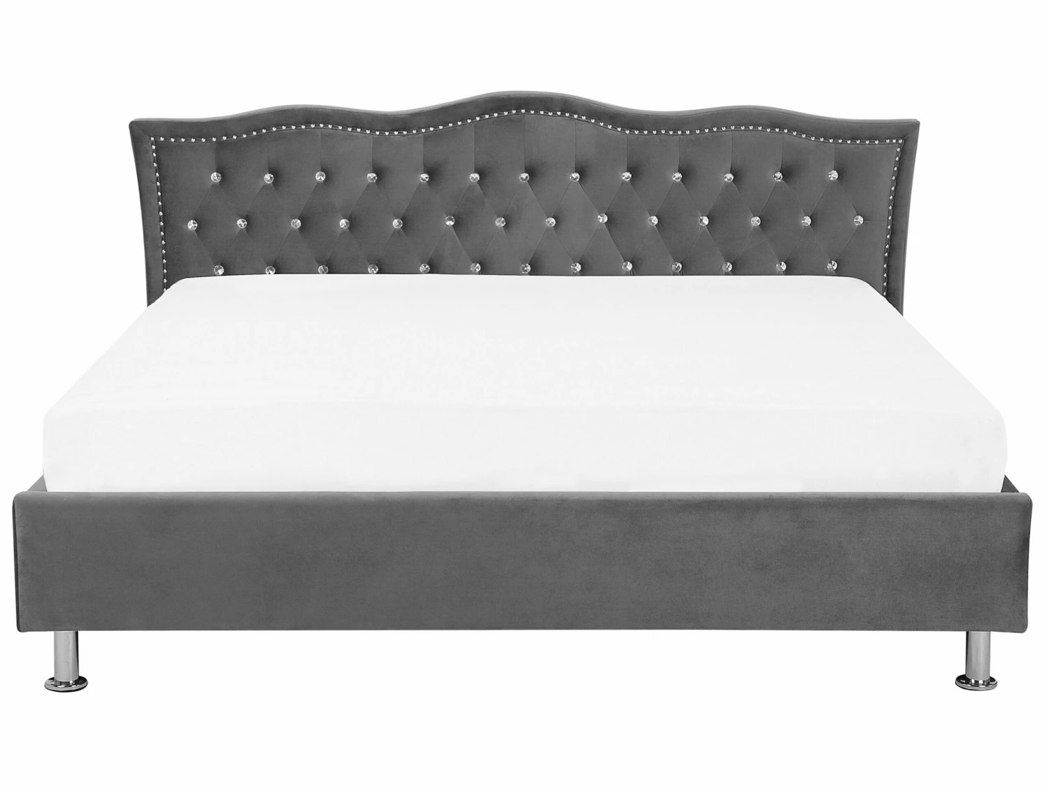 Velvet Ottoman Bed Dark Grey METZ Various Sizes 4 Velvet Ottoman Bed Dark Grey METZ Various Sizes - Image 4