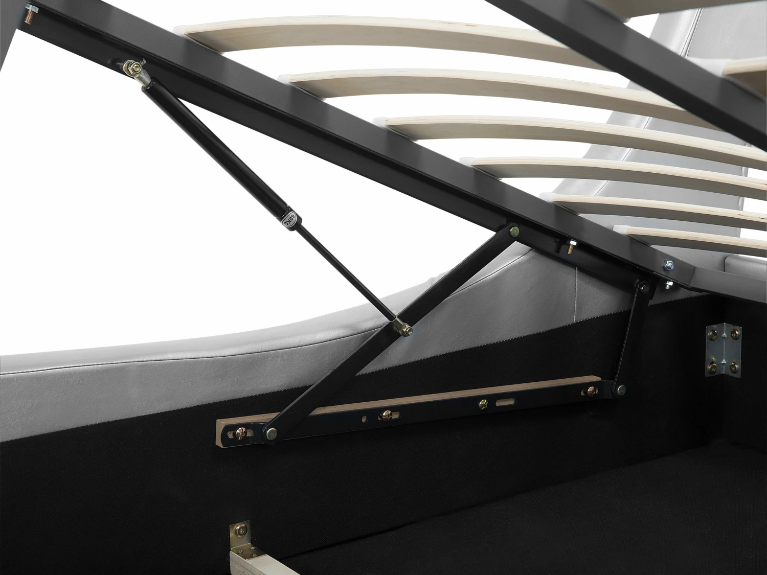 Faux Leather Ottoman Bed Silver AVIGNON Various Sizes - Image 10