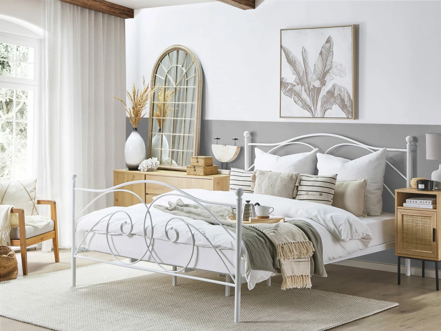 Metal Bed White DINARD Various Sizes - Image 2