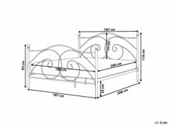 Metal Bed White DINARD Various Sizes -Cheap Bed Linings Store undef src sa picid 740812 type whitesh image
