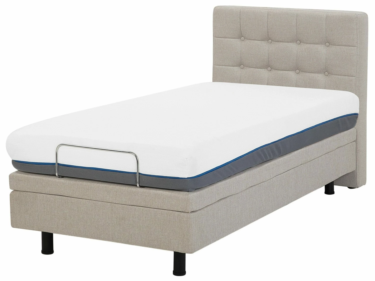 Fabric EU Single Adjustable Bed Beige DUKE 4 Fabric EU Single Adjustable Bed Beige DUKE - Image 4