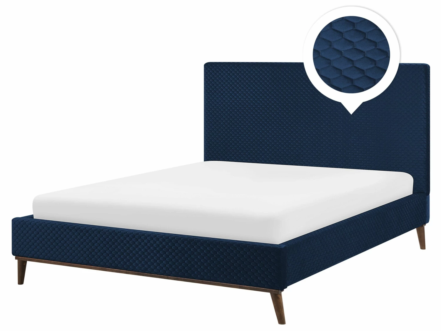 Velvet Bed Navy Blue BAYONNE Various Sizes