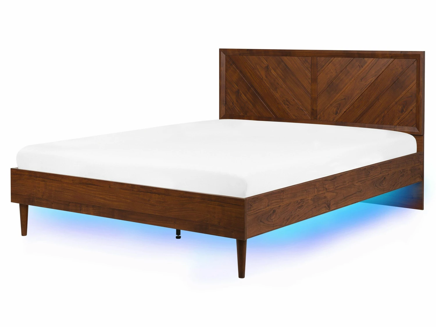 Bed With LED Dark Wood MIALET Various Sizes