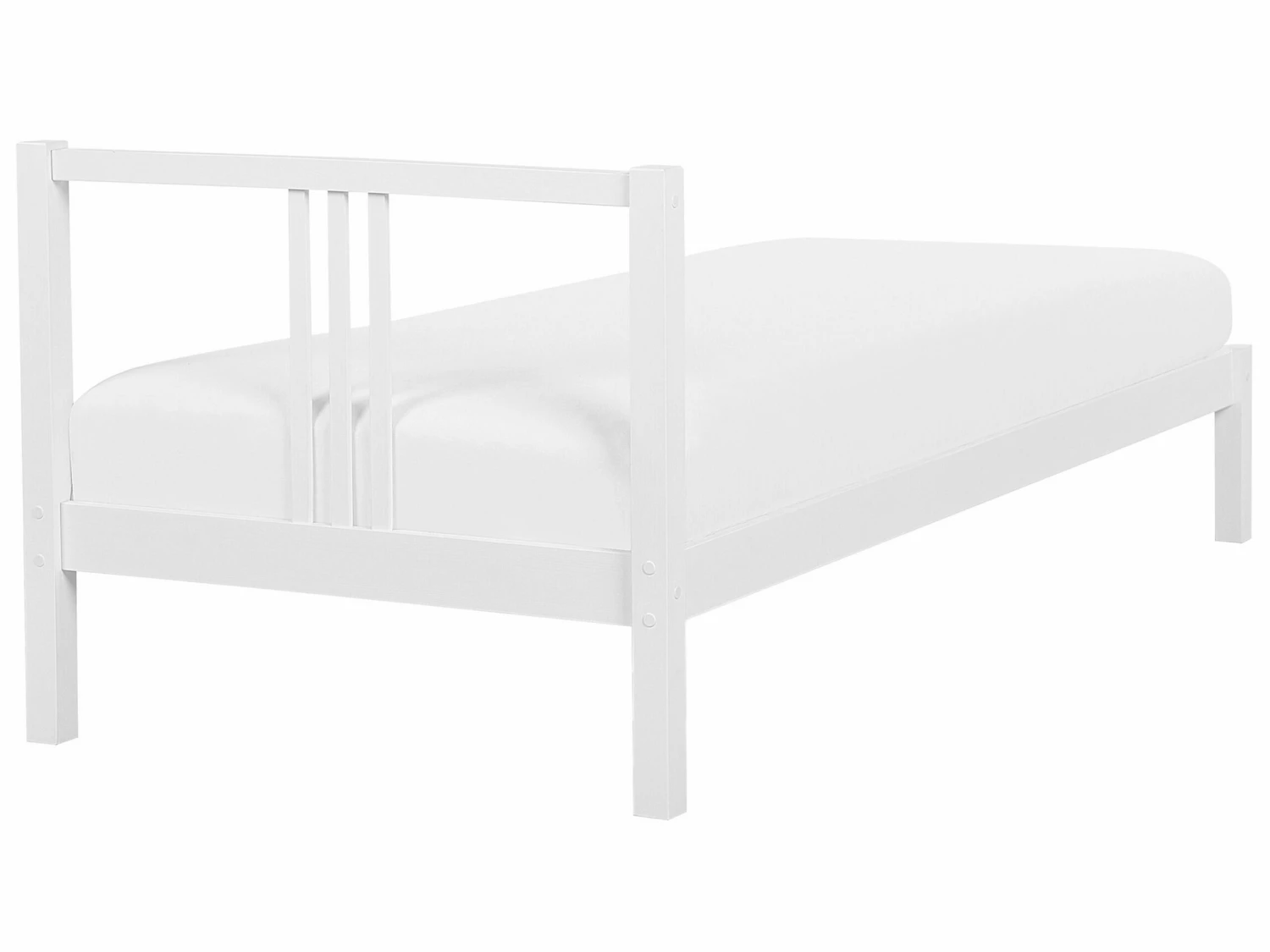 Wooden EU Single Size Bed White VANNES - Image 6