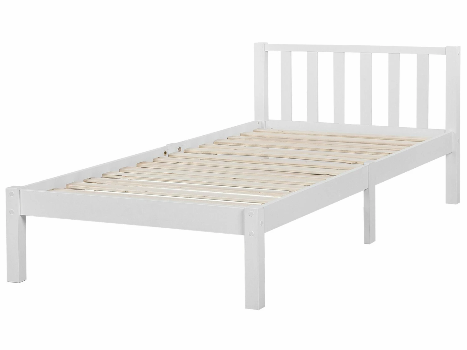 Wooden EU Single Size Bed White FLORAC 5 Wooden EU Single Size Bed White FLORAC - Image 5