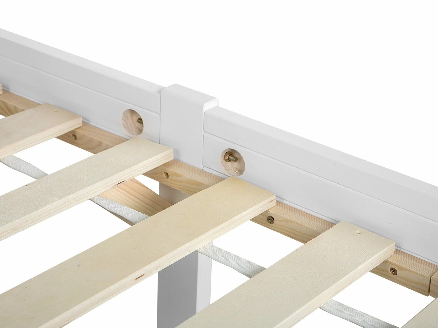 Wooden Bed White FLORAC Various Sizes - Image 7