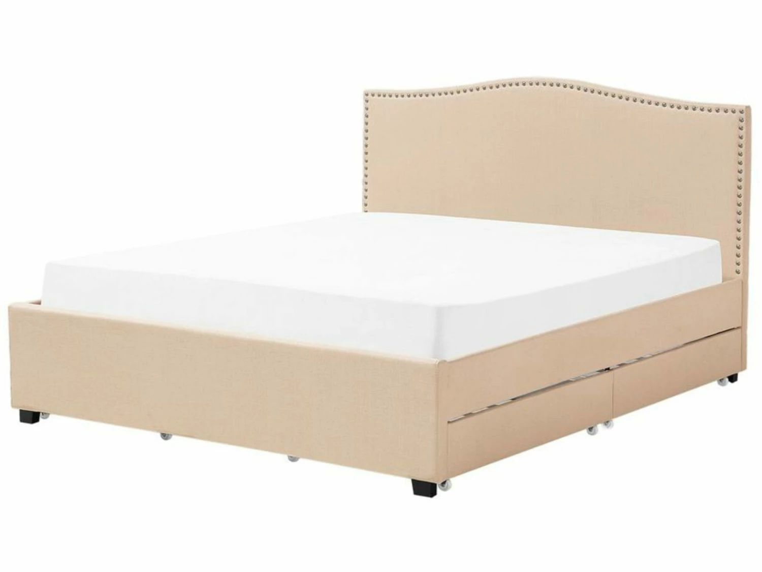 Fabric Bed With Storge Beige MONTPELLIER Various Sizes - Image 5