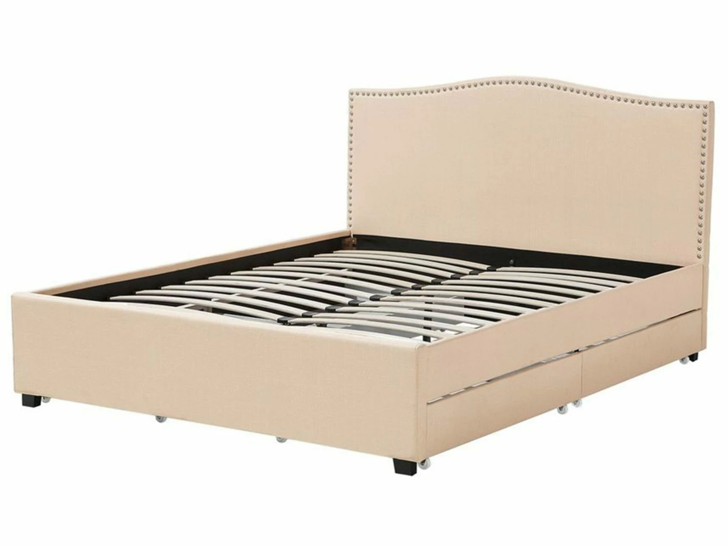 Fabric Bed With Storge Beige MONTPELLIER Various Sizes - Image 6
