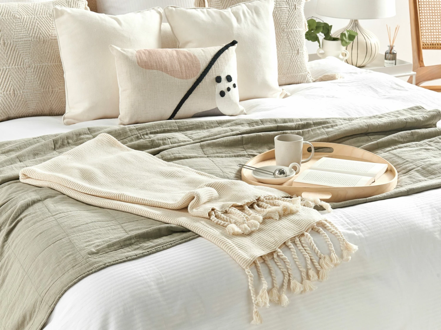 Cotton Blanket 125 X 150 Cm Beige NAZILLI - Image 2