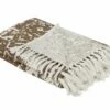 Cotton Blanket 130 X 180 Cm Brown And Beige PAZARYERI