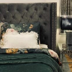 Velvet Bed Grey LUBBON Various Sizes -Cheap Bed Linings Store undef src sa picid 759924 type whitesh image