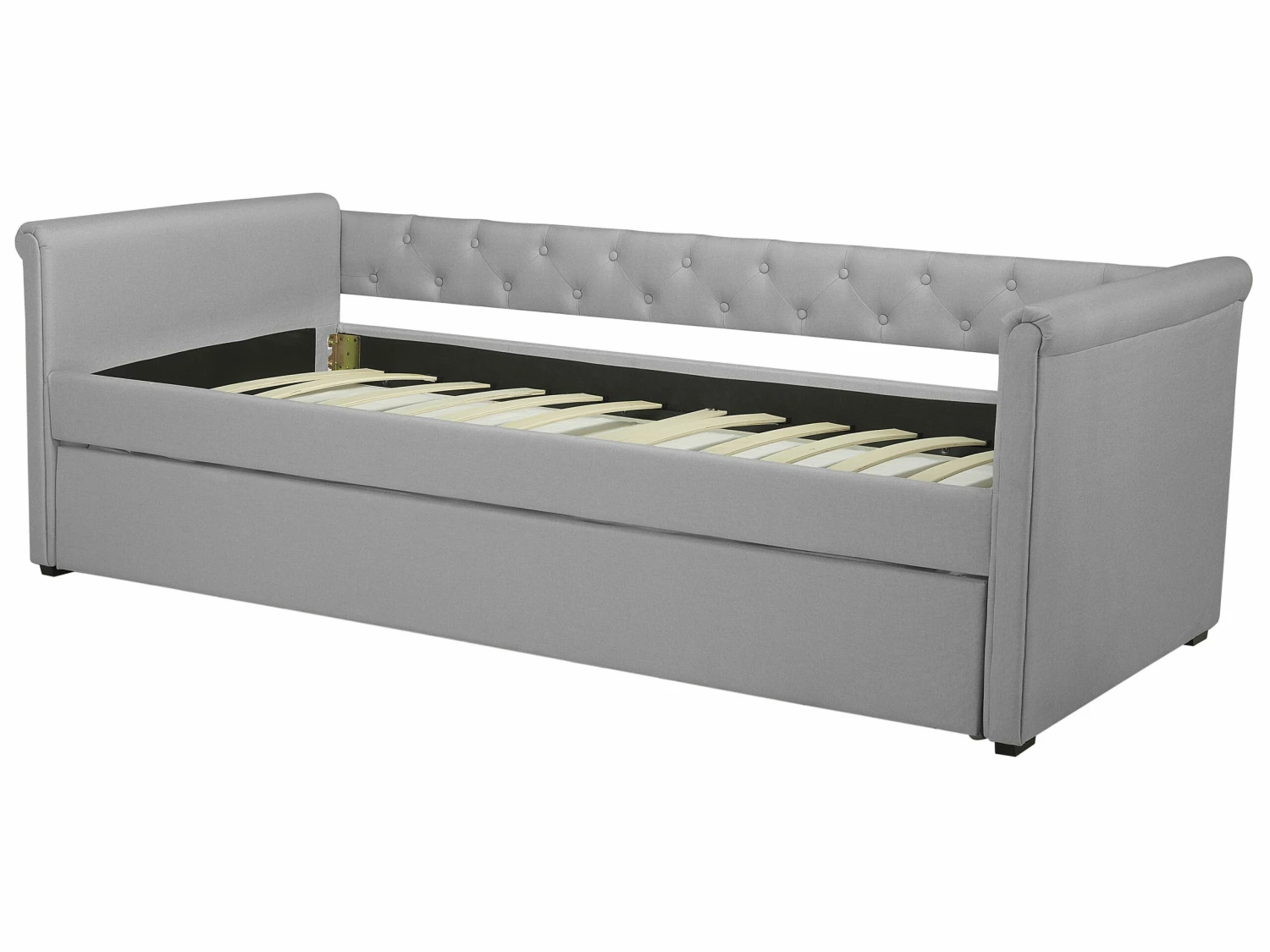 Fabric EU Single Trundle Bed Light Grey LIBOURNE - Image 7