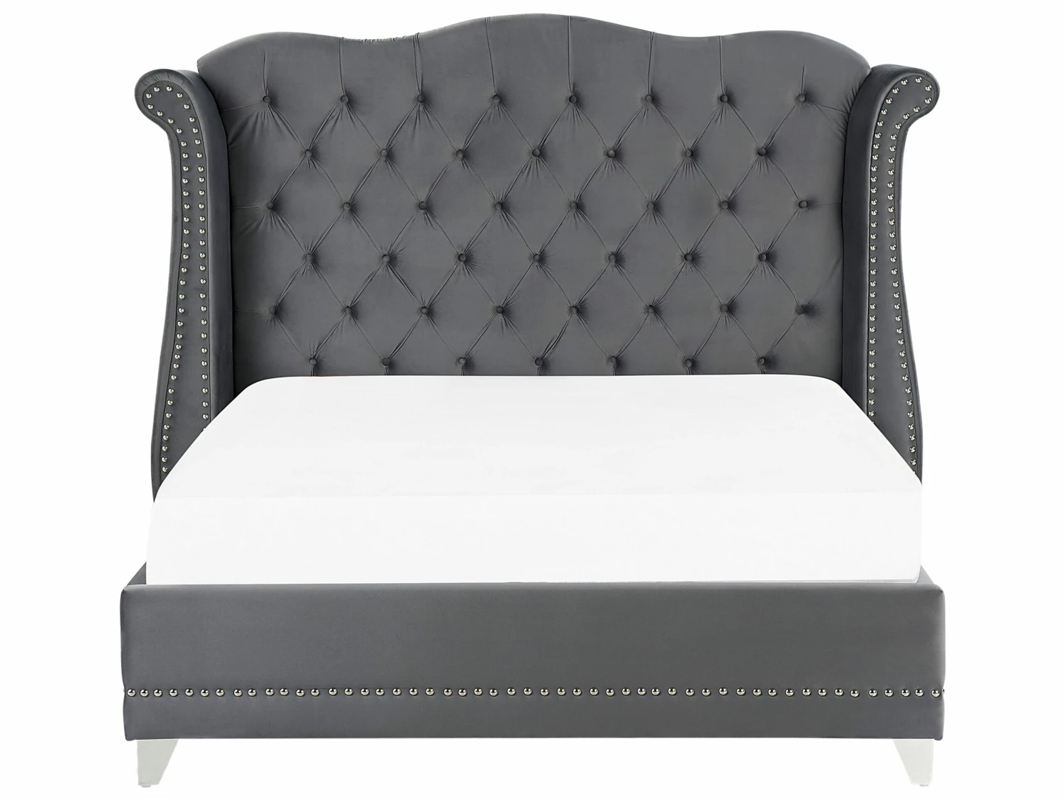 Velvet Bed Grey AYETTE Various Sizes - Image 3