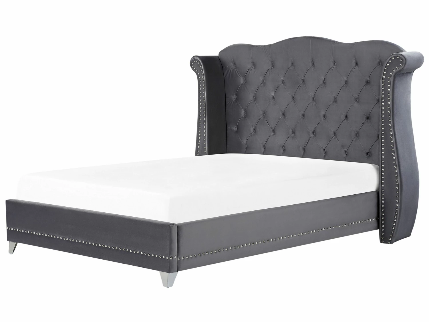 Velvet Bed Grey AYETTE Various Sizes