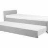 Fabric EU Small Single Trundle Bed Light Grey MARMANDE